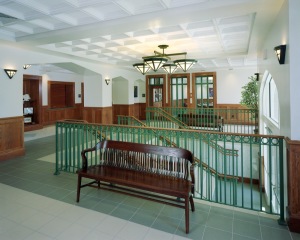 Within Breckinridge Hall, the interior celebrates the original detailing while providing state-of-the-art educational spaces.