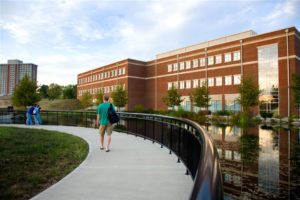 College of Business & Technology expansion of the existing spring fed pond became a great place for people to gather.
