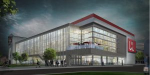 Exterior view of the transformed Swain Activities Center