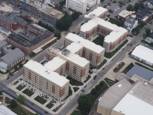 Aerial view of Jewell Hall and Blazer Hall