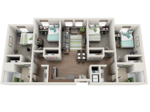 4 Bedroom Apartment Style Suite with Kitchenette