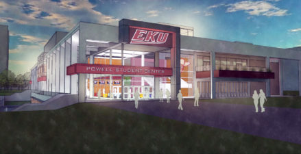 Night proposed view of EKU Powell Center north exterior